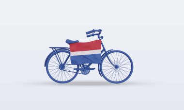 3D bycycle Günü Hollanda bayrağı cephe görüntüsü