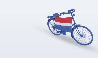 3D bycycle Günü Hollanda bayrağı doğru görünüm veriyor