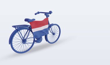 3D bycycle Günü Hollanda bayrağı sol görüşü yansıtıyor