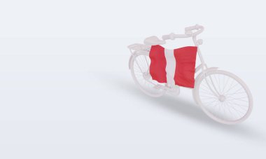 3d bycycle gün Peru bayrağı sağ görünümü görüntülüyor