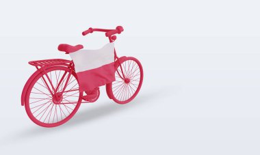 3D by-cycle gün Polonya bayrağı sol görüşü yansıtıyor