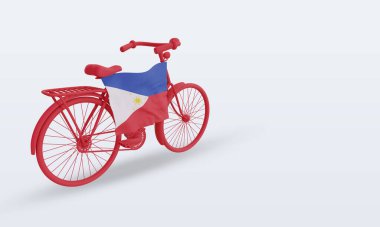 3D by-cycle Günü Filipinler bayrağı sol görüşü yansıtıyor