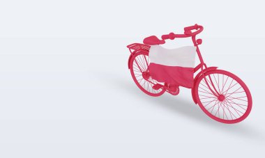 3D by-cycle gün Polonya bayrağı doğru görünüm veriyor