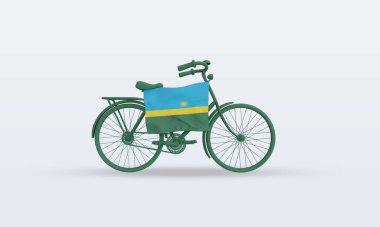 3d bycycle Day Rwanda bayrağı ön görünüm oluşturur