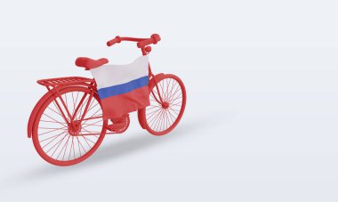 3D by-cycle Günü Rus bayrağı sol görüşü yansıtıyor