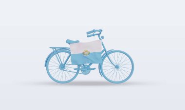3D by-cycle gün San Marino bayrağı ön görünüm oluşturur