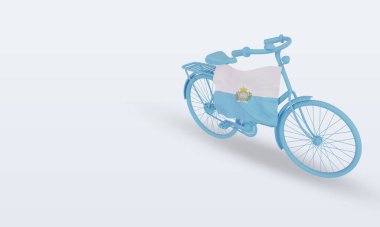 3D by-cycle günü San Marino bayrağı doğru görünüm veriyor