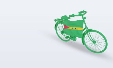 3D by-cycle gün Sao Tome ve Principe bayrak sağ görünüm