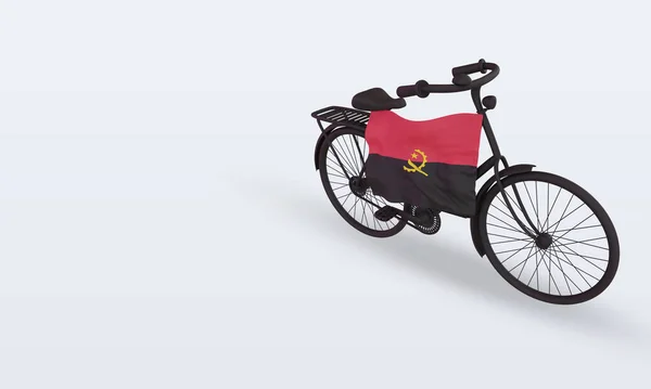 Bycycle Dzień Angola Flaga Renderowania Prawy Widok — Zdjęcie stockowe