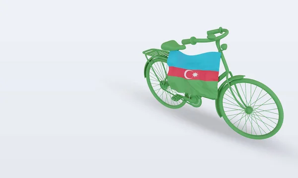 Giorno Del Ciclo Azerbaijan Flag Rendering Right View — Foto Stock