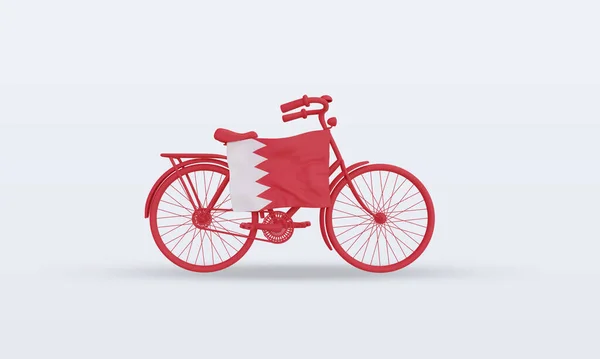 Bycycle Day Bahrain Flag Rendering Front View — стокове фото