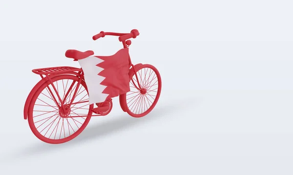 Bycycle Day Flaga Bahrajnu Renderowania Lewo Widok — Zdjęcie stockowe