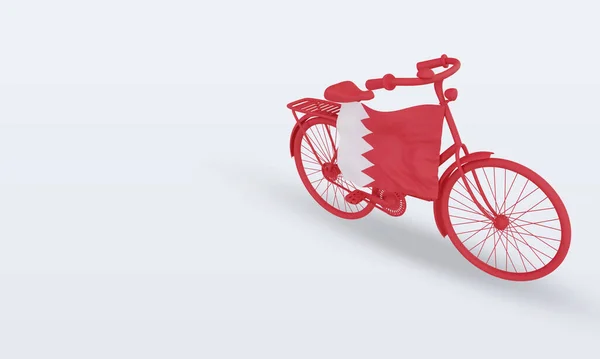 Bycycle Day Bahrain Flag Rendering Right View — Stok Foto