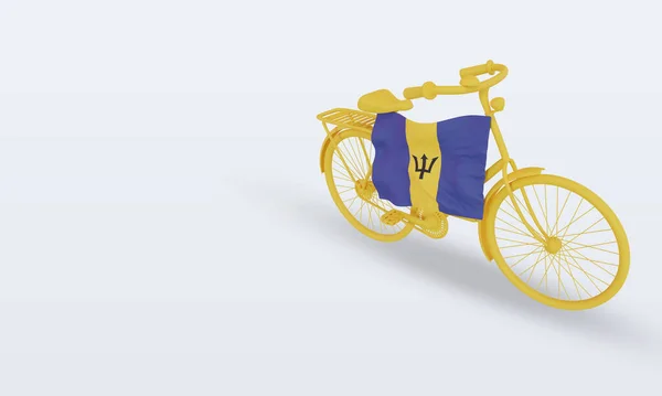 Bycycle Day Barbados Flagge Rendering Rechte Ansicht — Stockfoto