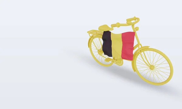 Bycycle Day Belgia Flag Renderowanie Prawy Widok — Zdjęcie stockowe