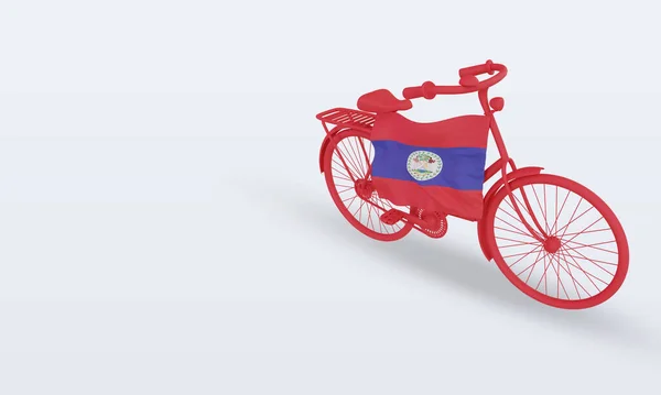 Bycycle Day Belize Flag Rendering Right View — Stock fotografie