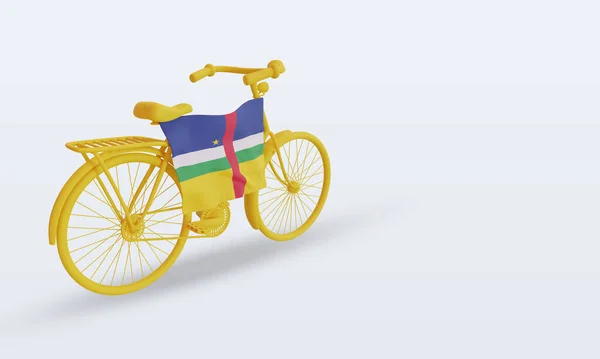 Cykeldag Centralafrikanska Republikens Flagga Som Återger Vänster — Stockfoto