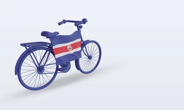 Cykel Dag Costa Rica Flagga Rendering Vänster — Stockfoto