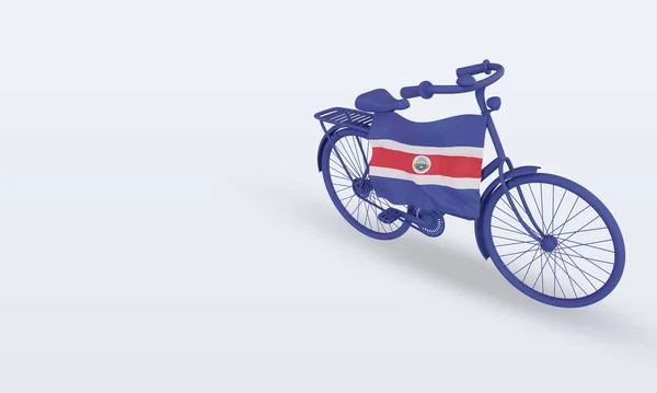 Bycycle Day Costa Rica Flagge Rendering Rechte Ansicht — Stockfoto