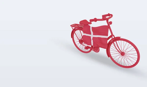 Трехдневный Велосипедный День Дания Флаг Отображающий Правильный Вид — стоковое фото