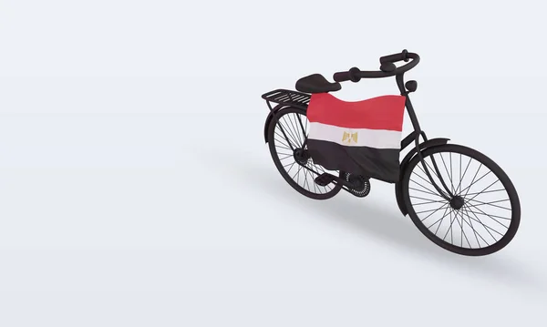 Bycycle Ημέρα Αίγυπτος Σημαία Καθιστώντας Σωστή Άποψη — Φωτογραφία Αρχείου