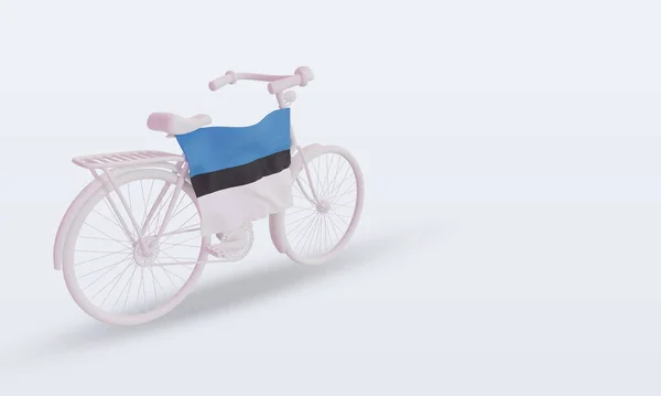 Cykeldag Estland Flagga Som Återger Vänster — Stockfoto