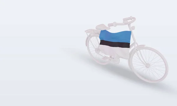 Bycycle Ημέρα Εσθονία Σημαία Καθιστώντας Σωστή Προβολή — Φωτογραφία Αρχείου