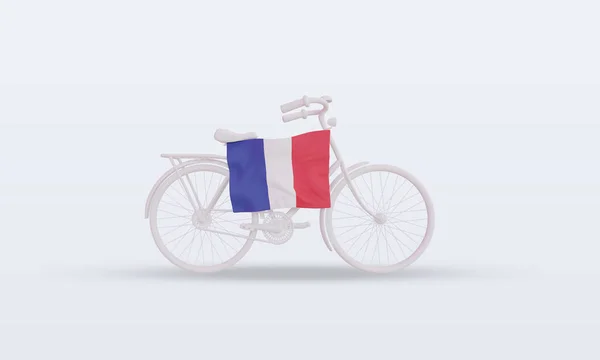Bycycle Day Frankreich Flagge Rendering Frontansicht — Stockfoto