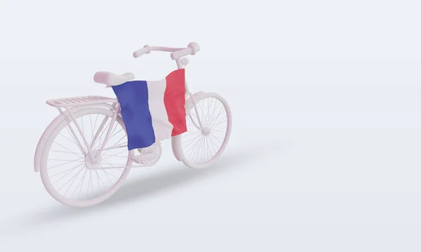 Bycycle Day Frankreich Flagge Rendering Linke Ansicht — Stockfoto