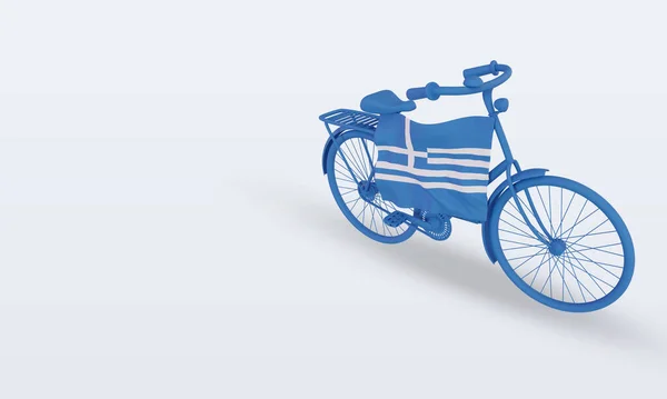 Bycycle Day Greece Flag Rendering Right View — Stock fotografie