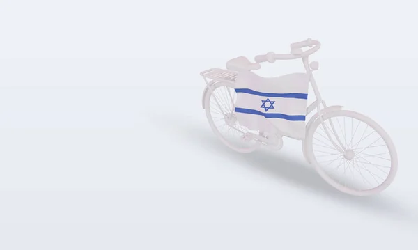 Bycycle Día Bandera Israel Representación Vista Derecha — Foto de Stock