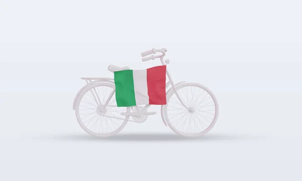 Bycycle Day Włochy Flaga Renderowania Widok Przodu — Zdjęcie stockowe