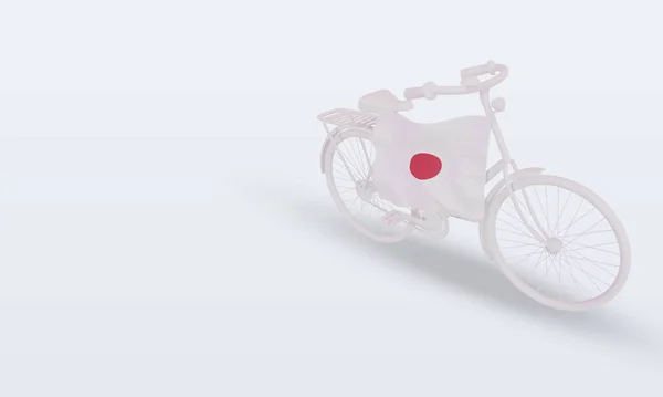 Bycycle Day Japan Flag Rendering Rechte Ansicht — Stockfoto