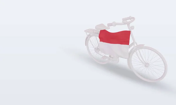 Bycycle Day Flaga Monako Renderowania Prawy Widok — Zdjęcie stockowe