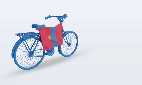 Bycycle Day Mongolia Flag Rendering Left View — стоковое фото