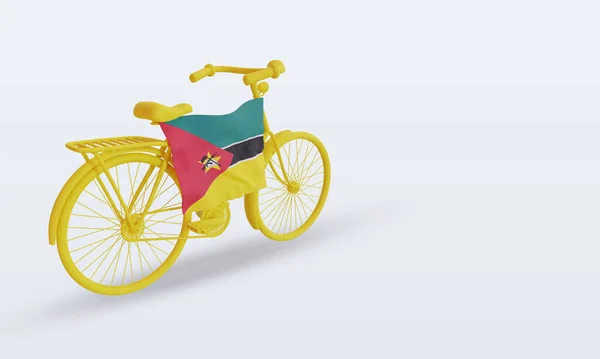 Bycycle Day Mosambik Flag Rendering Left View — Stock fotografie