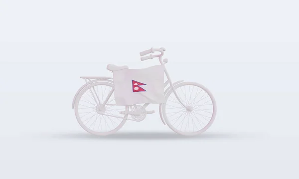 Cykel Dag Nepal Flagga Gör Front View — Stockfoto