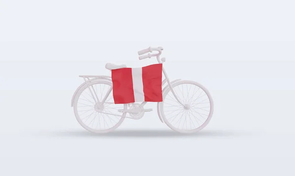 Bycycle Dzień Peru Flaga Renderowania Widok Przodu — Zdjęcie stockowe