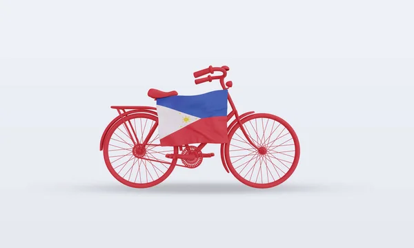 Bycycle Day Philippines Flag Rendering Front View — Stock Photo, Image
