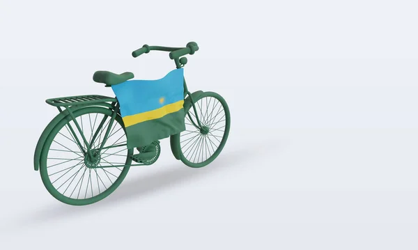 Bycycle Day Rwanda Flag Rendering Left View — 图库照片