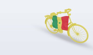3d bycycle gün Senegal bayrak görüntüleme sağ görünüm