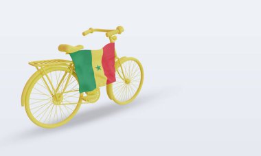3d bycycle gün Senegal bayrağı sol görünümü görüntülüyor