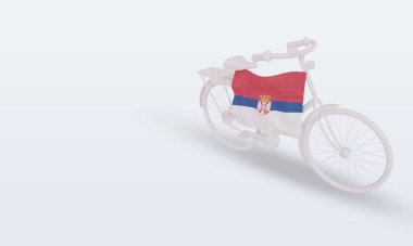 3d by-cycle günü Sırbistan bayrağı sağa bakıyor