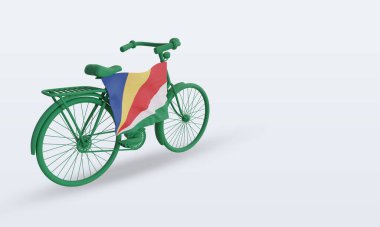 3d by-cycle Day Seyşeller bayrağı sol görünümü yansıtıyor