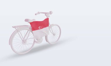 3d bayrak günü Singapur bayrağı sol görünümü yansıtıyor