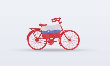 3d by-cycle gün Slovenya bayrağı ön görünüm oluşturma