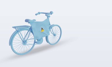 3D by-cycle gün St Lucia bayrak sol görünüm görüntüleme