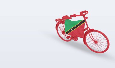 St Kitts ve Nevis bayrağının sağa döndüğü 3D by-cycle günü