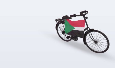 3D by-cycle gün Sudan bayrağı sağ görünümü görüntülüyor