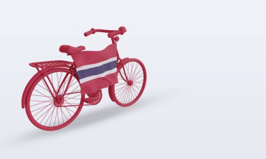 3D by-cycle gün Tayland bayrağı sol görünümü yansıtıyor